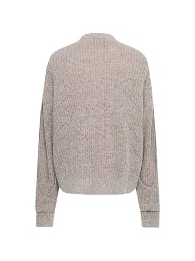O.files Buttoned Interlaced Cardigan In Gray