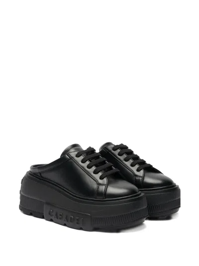 Casadei Nexus Platform Slip-on Sneakers In Black