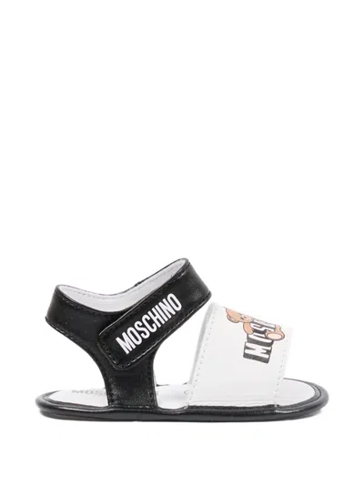 Moschino Teddy Strap Sandals In White