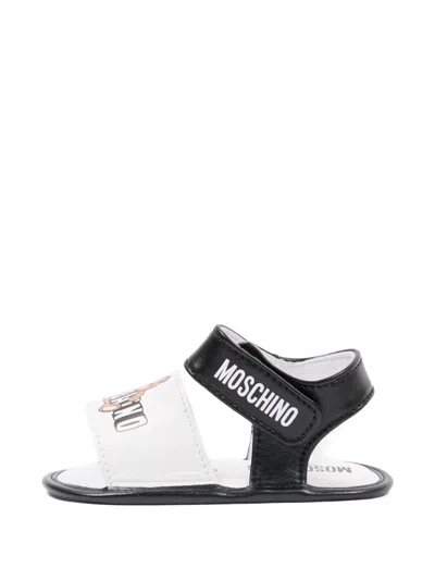 Moschino Teddy Strap Sandals In White