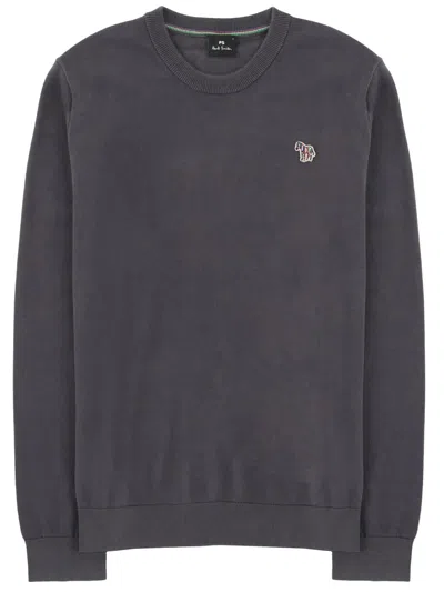 Ps By Paul Smith Charcoal Organic Cotton Zebra Logo Sweatshirt Grey In Gray