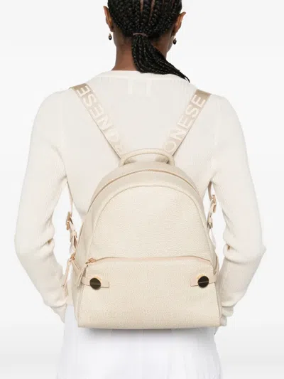 Borbonese Medium Top-handle Backpack In Neutral