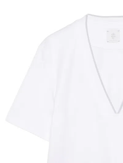 Eleventy V-neck T-shirt In White