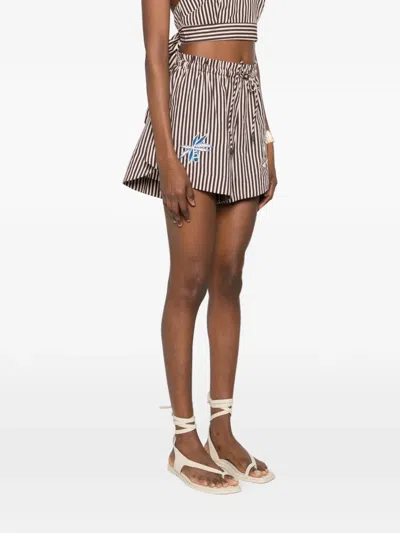 Alemais Sirocco Embroidered Short In Brown