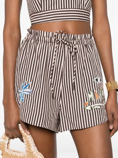 Alemais Sirocco Embroidered Short In Brown