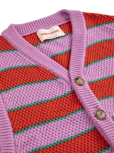 Bobo Choses Striped Button Vest In Multi