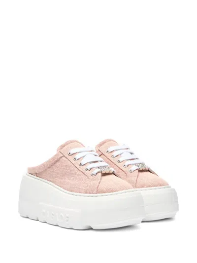 Casadei Pink Heeled Mules In Pink