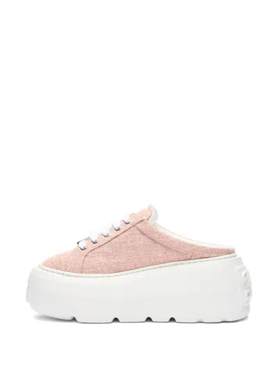 Casadei Pink Heeled Mules In Pink