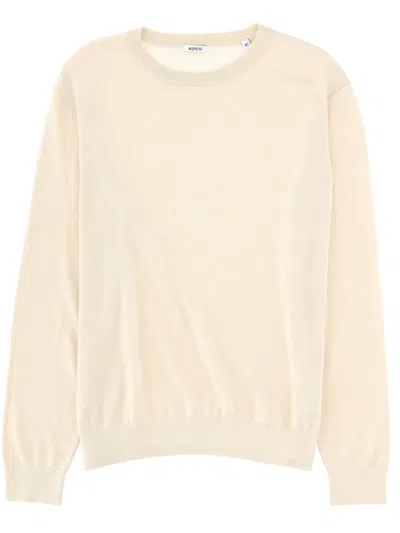 Aspesi Crew Neck Knitted Sweater In Neutral