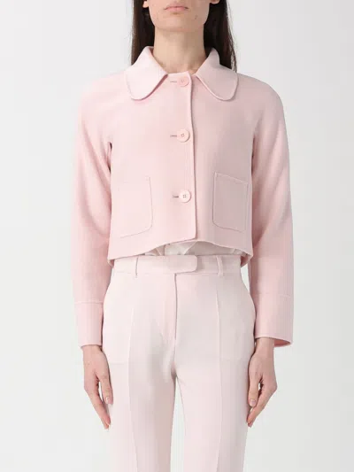 Max Mara Collared Patch-pocket Jacket In Pink