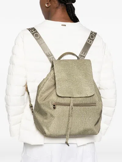 Borbonese Medium Eco Backpack In Green