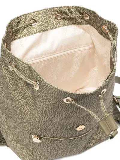 Borbonese Medium Eco Backpack In Green