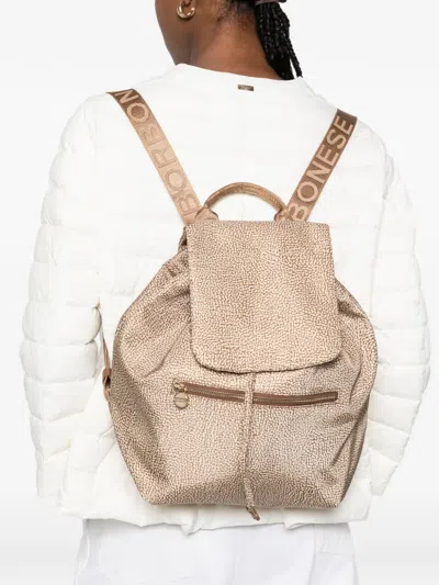 Borbonese Medium Eco Backpack In Neutral