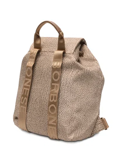 Borbonese Medium Eco Backpack In Neutral