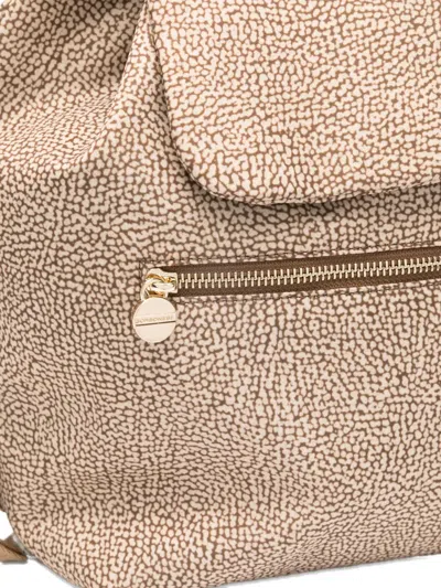 Borbonese Medium Eco Backpack In Neutral