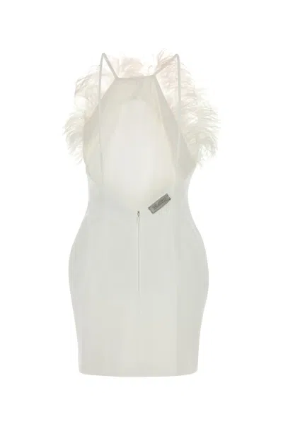 Attico Mini Feather Dress In White