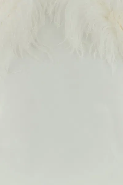 Attico Mini Feather Dress In White
