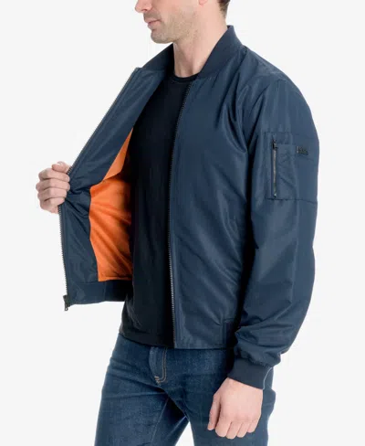 Michael Kors Men's Bomber Jacket, Created For Macy's In Blue