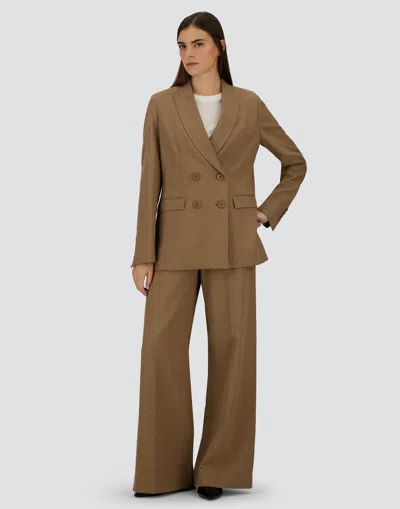 Herno Sequin Embellished Wide Leg Trousers In Brown