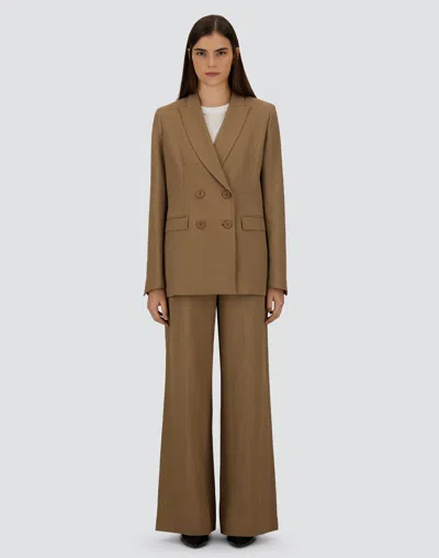 Herno Sequin Embellished Wide Leg Trousers In Brown