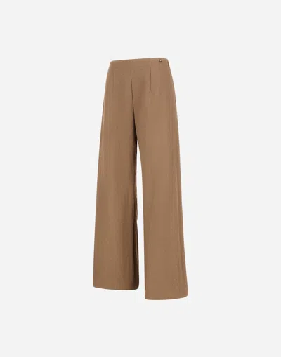 Herno Sequin Embellished Wide Leg Trousers In Brown