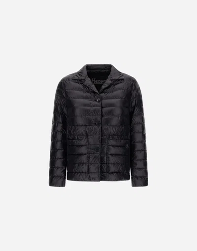 Herno Long-sleeved Down Jacket In Blue