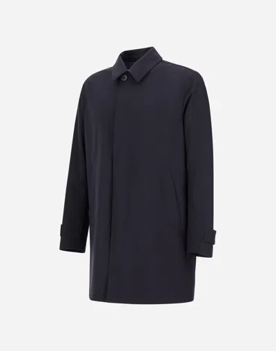 Herno Point-collar Single-breasted Coat In Blue