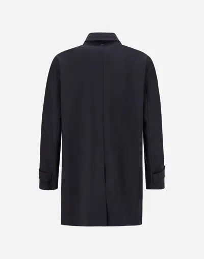 Herno Point-collar Single-breasted Coat In Blue