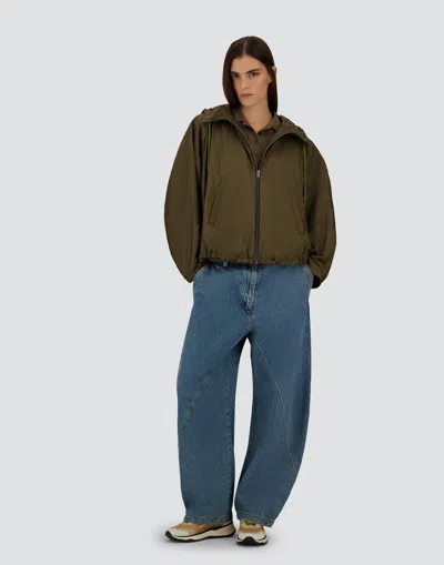 Herno Military Green Sport Jacket With Hood In Green