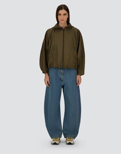 Herno Military Green Sport Jacket With Hood In Green