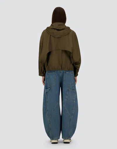 Herno Military Green Sport Jacket With Hood In Green