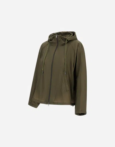 Herno Military Green Sport Jacket With Hood In Green
