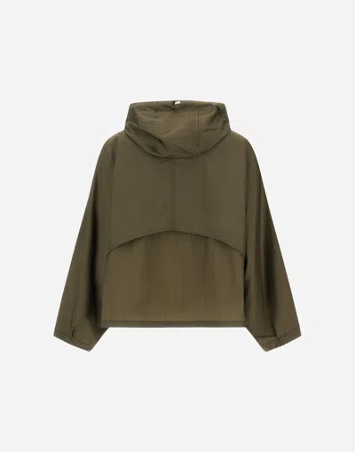Herno Military Green Sport Jacket With Hood In Green