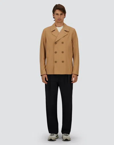 Herno Double-breasted Jacket In Brown