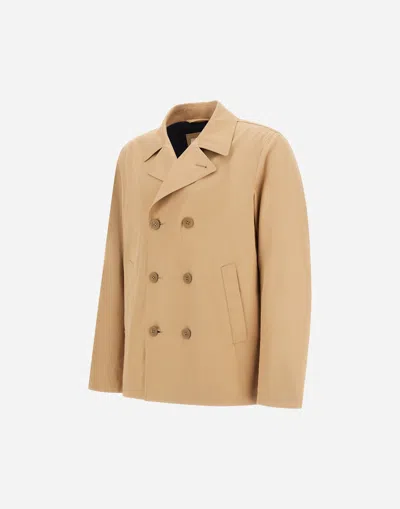 Herno Double-breasted Jacket In Brown