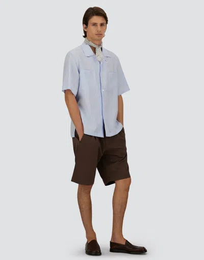 Herno Shorts In Seer-crease In Brown