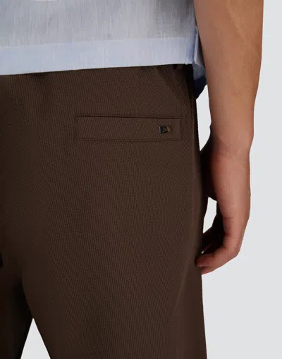 Herno Shorts In Seer-crease In Brown