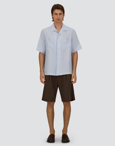 Herno Shorts In Seer-crease In Brown