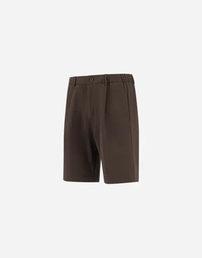 Herno Shorts In Seer-crease In Brown