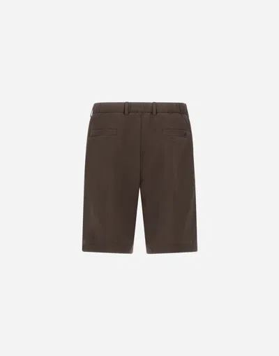 Herno Shorts In Seer-crease In Brown