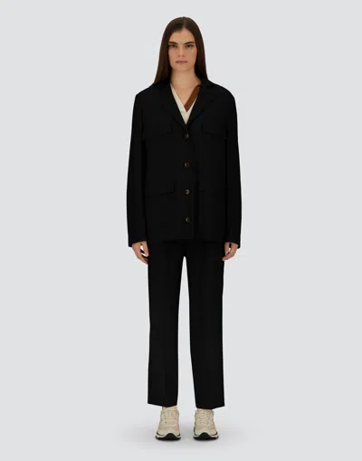 Herno Jacket In Fluid Wool In Black