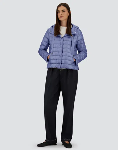 Herno Quilted Hooded Drawstring Puffer Jacket In Blue