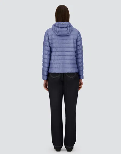 Herno Quilted Hooded Drawstring Puffer Jacket In Blue