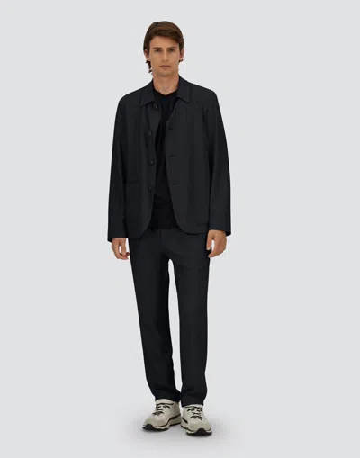Herno Regular Fit Lightweight Stretch Wool Jacket In Blue