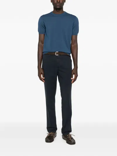 Canali Front-button Trousers In Blue