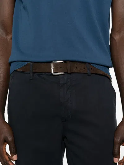 Canali Front-button Trousers In Blue