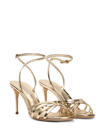 Casadei Leather Interstellar Sandals Open Toe Metallic In Gold