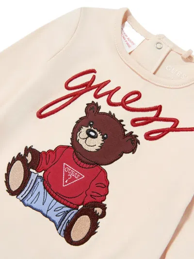 Guess Embroidered Romper In Neutral