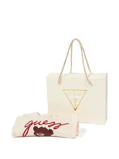 Guess Embroidered Romper In Neutral