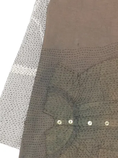 By Walid Patchwork Button T-shirt In Brown